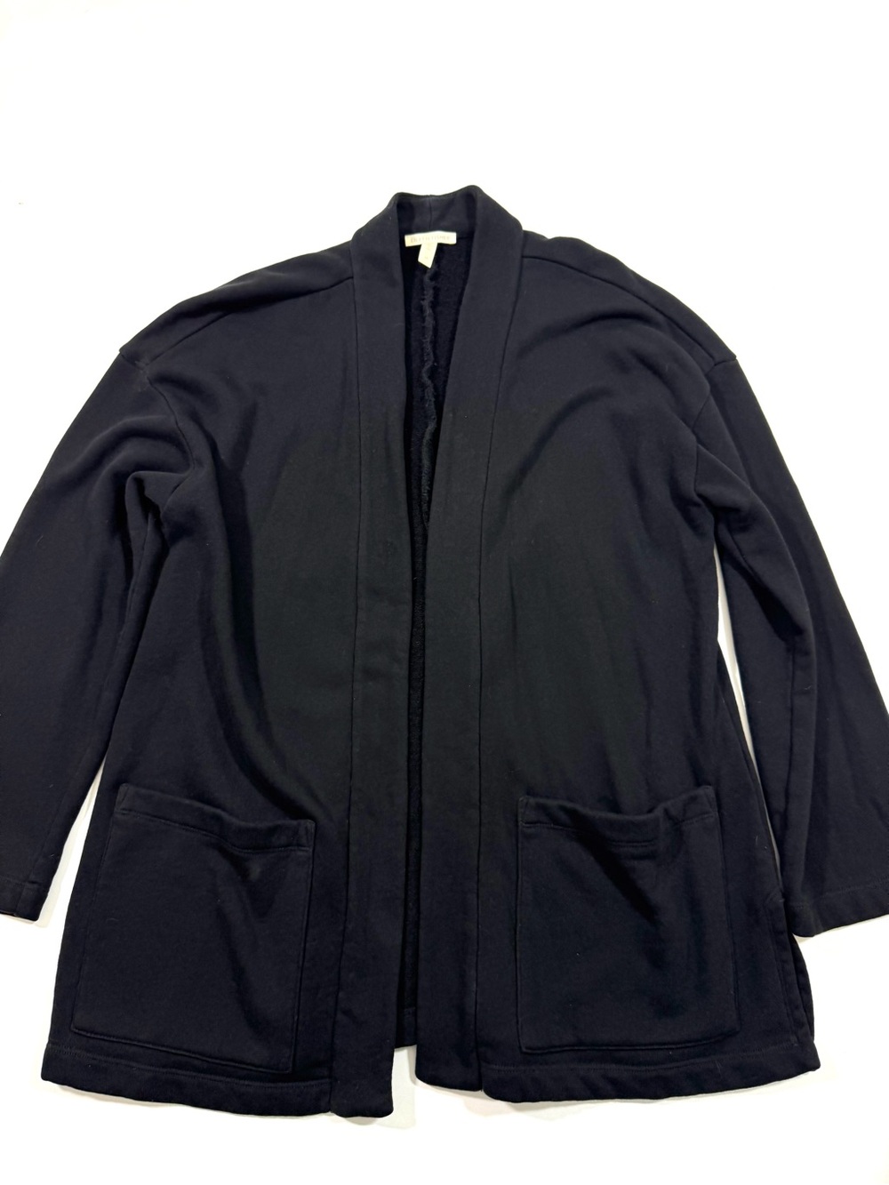 Eileen Fisher Open Front Terry Cardigan Sweatshirt